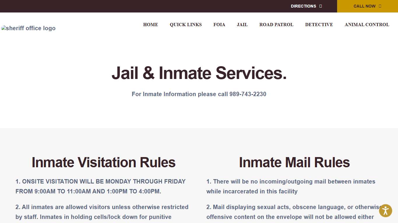 Inmate Jail Services – Shiawassee County Sheriff's Office
