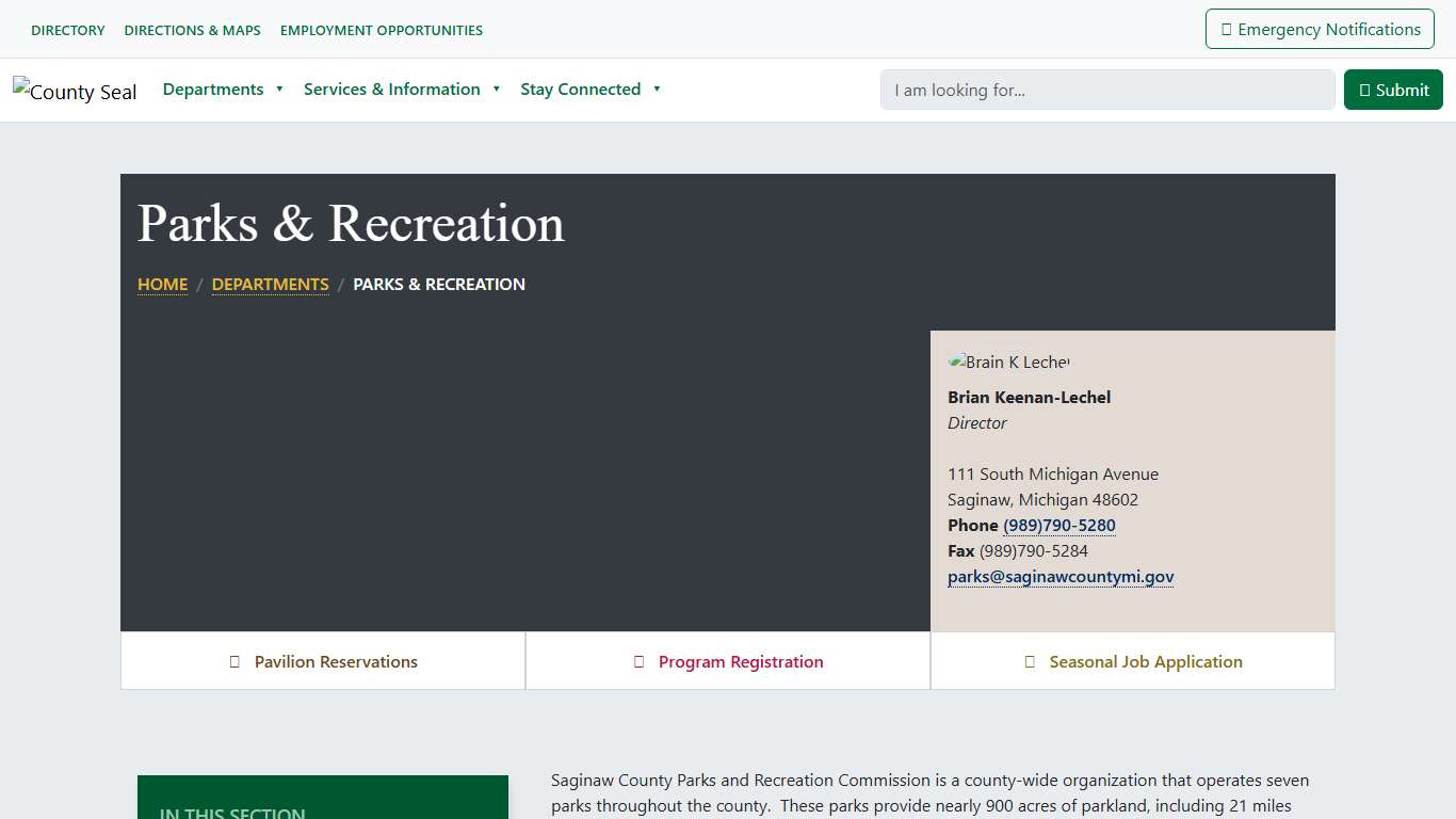 County of Saginaw, MI - Parks & Recreation