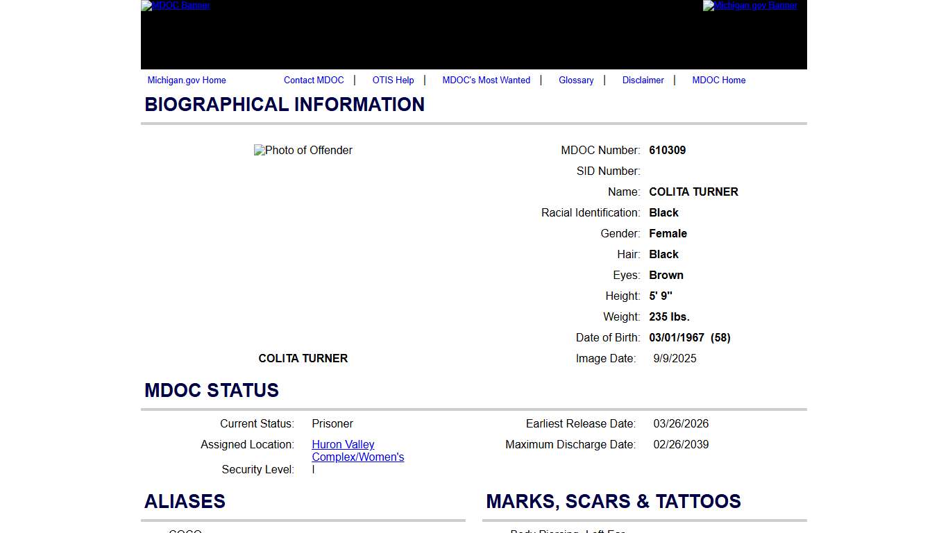 Offender Tracking Information System (OTIS) - Offender Profile